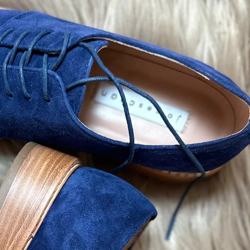 Gracie Blue Suede Shoes - Picture 1 of 7